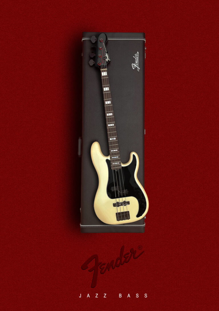 Basse Fender — retouche packshot